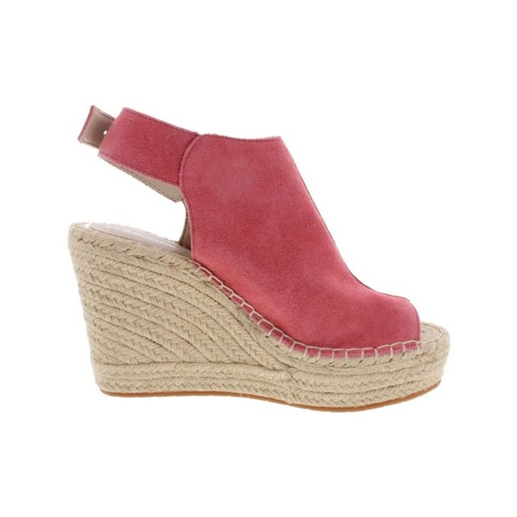 KENNETH COLE NEW YORK Womens Pink Slingback 1" Platform Top Stitch Wedges size 9 - Picture 2 of 7